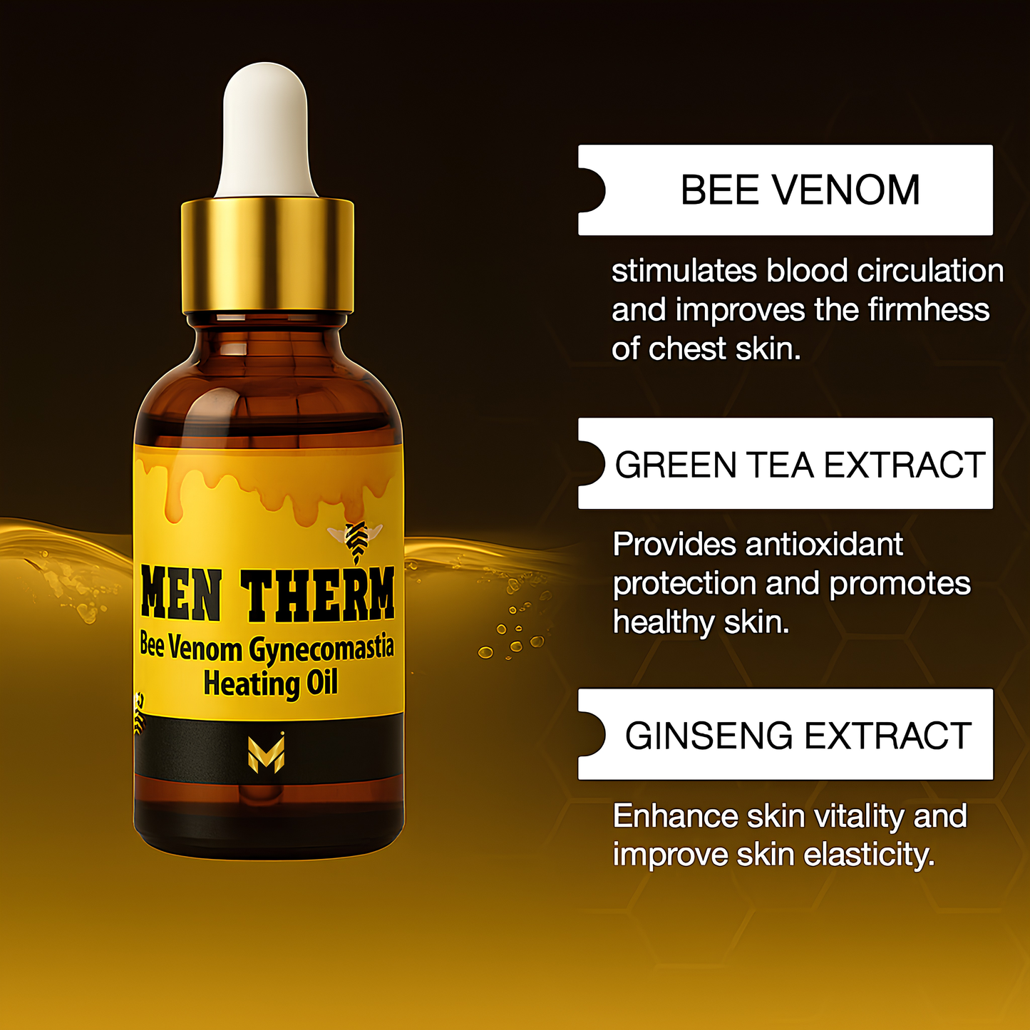 Chest Fat Bee Venom Gynecomastia Heating Oil